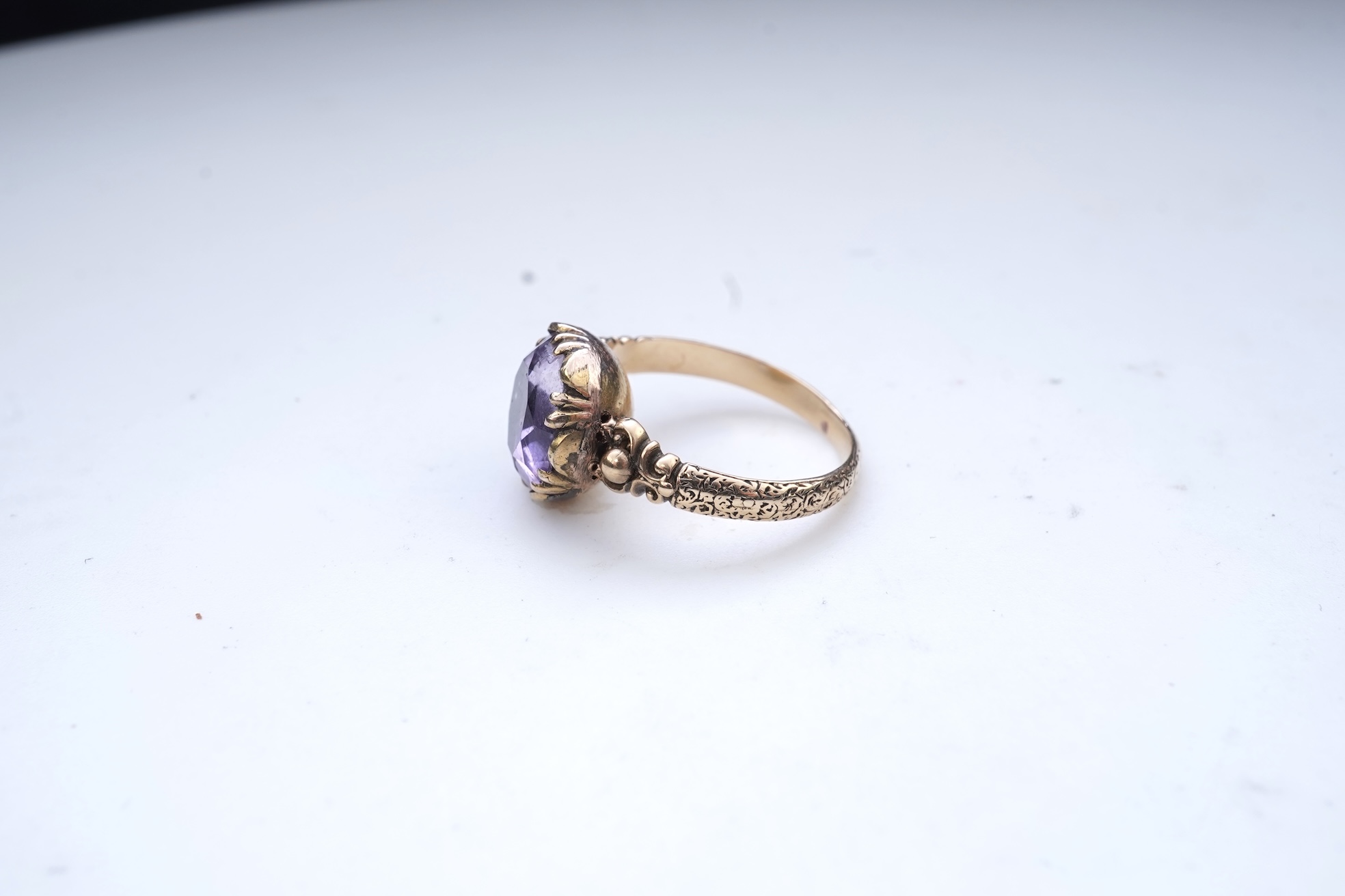 An amethyst ring, 19th century composite